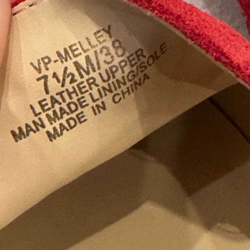 Vince Camuto Red Suede Shoes sz 7.5 VP Melley Pointed Toe Flats - Picture 3 of 7